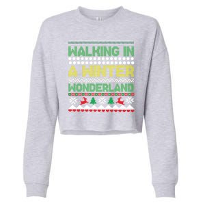 Cool Christmas Walking In A Winter Wonderland Cropped Pullover Crew