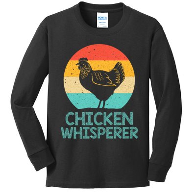 Cool Chicken Whisperer For Chicken Lover Farmer Kids Long Sleeve Shirt