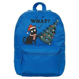 Christmas Cat What Black Cat Knocking Christmas Tree Over 16 in Basic Backpack