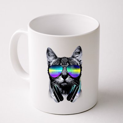 Cool Cat With Sunglasses DJ Retro Style Meme Coffee Mug