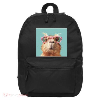 Cute Capybara With Pin.K Sunglasses For Wild Animal 16 in Basic Backpack