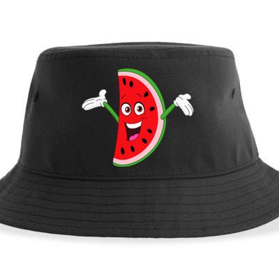 Cute Cartoon Watermelon Sustainable Bucket Hat