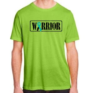 Cervical Cancer Warrior Teal White Military Style Ribbon Adult ChromaSoft Performance T-Shirt