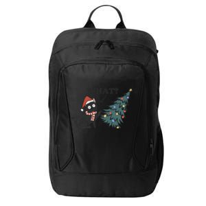 Christmas Cat What Black Cat Knocking Christmas Tree Over City Backpack