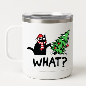 Christmas Cat What Black Cat 12 oz Stainless Steel Tumbler Cup