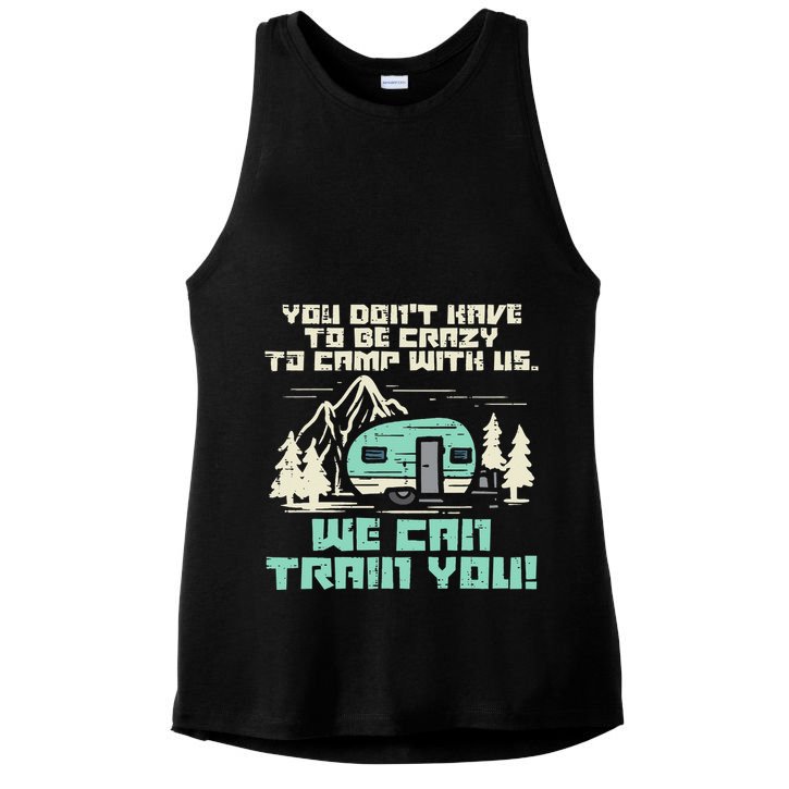 Crazy Camp With Us Funny Camping Van RV Camper Men Women Ladies PosiCharge Tri-Blend Wicking Tank