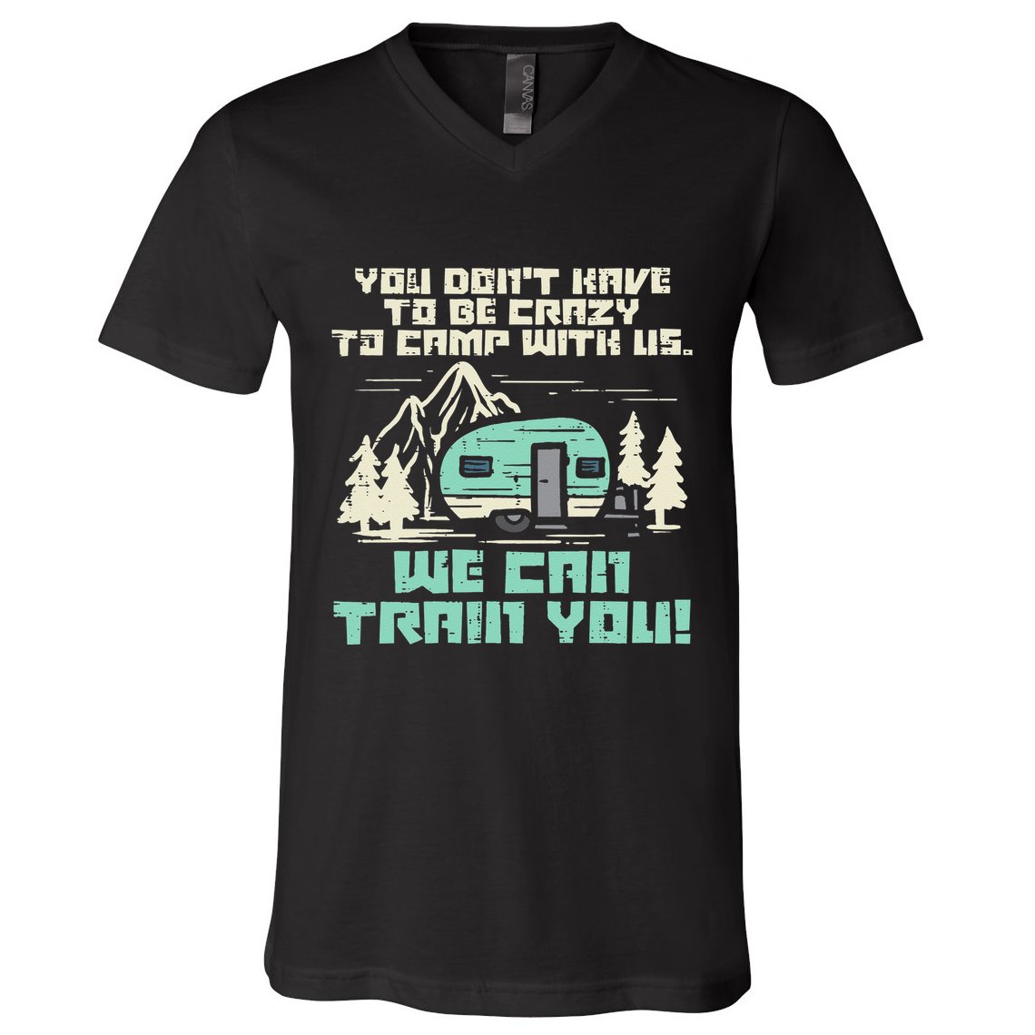 Crazy Camp With Us Funny Camping Van RV Camper Men Women V-Neck T-Shirt