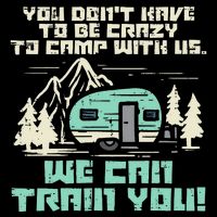 Crazy Camp With Us Funny Camping Van RV Camper Men Women 7-Panel Snapback Hat
