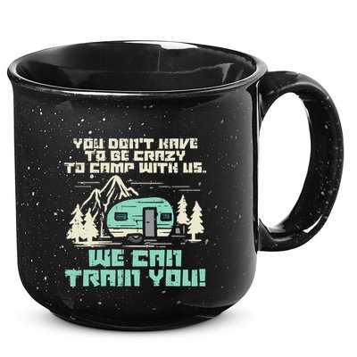 Crazy Camp With Us Funny Camping Van RV Camper Men Women 15oz Campfire Ceramic Mug