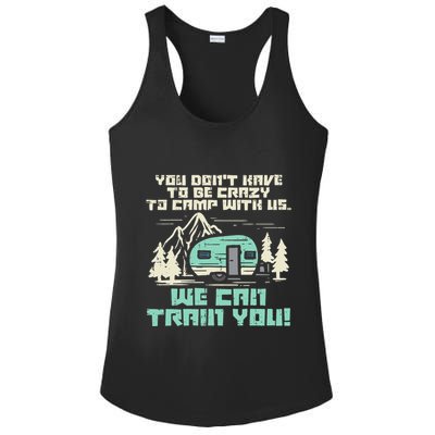 Crazy Camp With Us Funny Camping Van RV Camper Men Women Ladies PosiCharge Competitor Racerback Tank