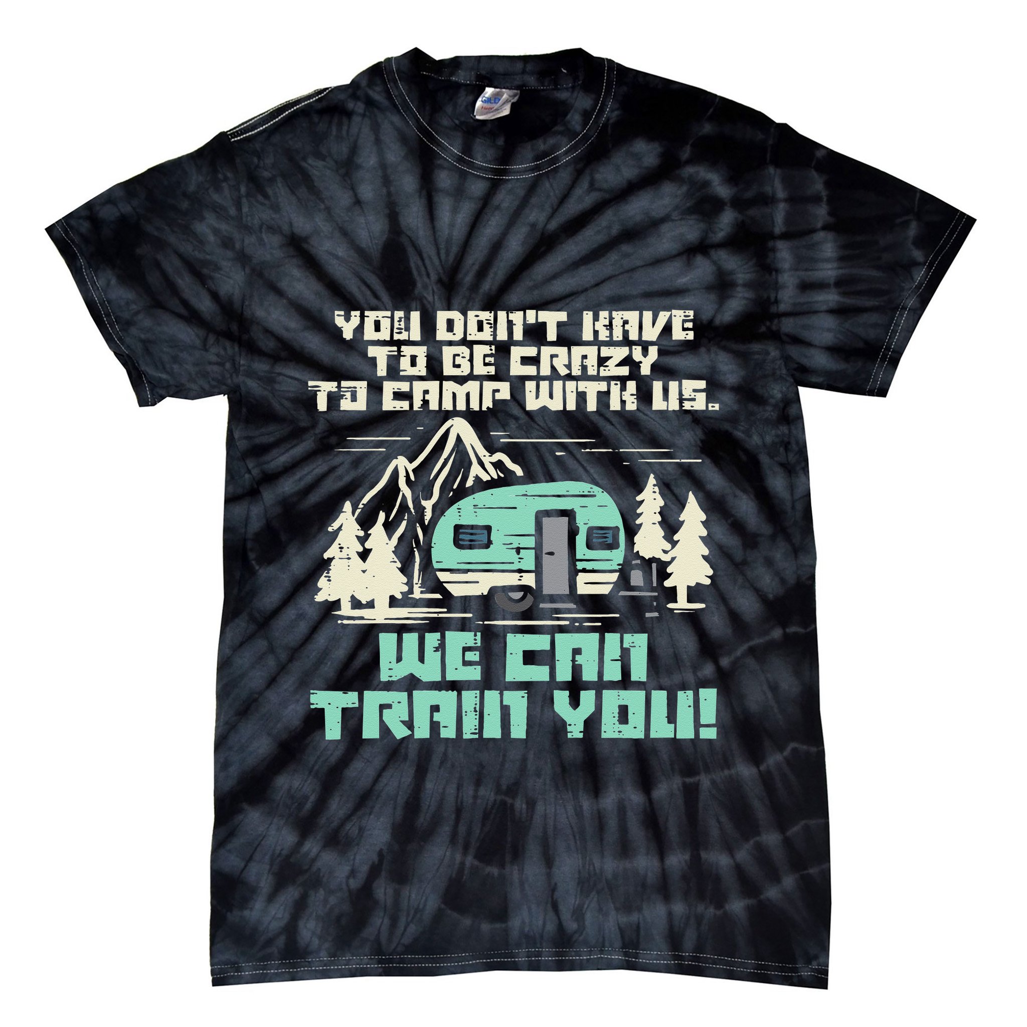 Crazy Camp With Us Funny Camping Van RV Camper Men Women Tie-Dye T-Shirt