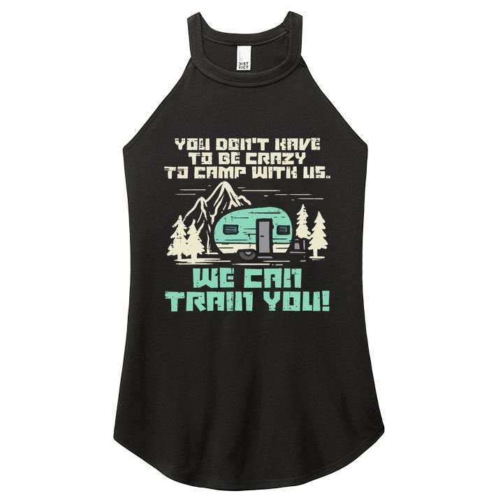Crazy Camp With Us Funny Camping Van RV Camper Men Women Women's Perfect Tri Rocker Tank