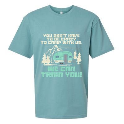 Crazy Camp With Us Funny Camping Van RV Camper Men Women Sueded Cloud Jersey T-Shirt