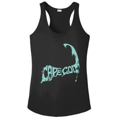 Cape Cod Word Art Ladies PosiCharge Competitor Racerback Tank