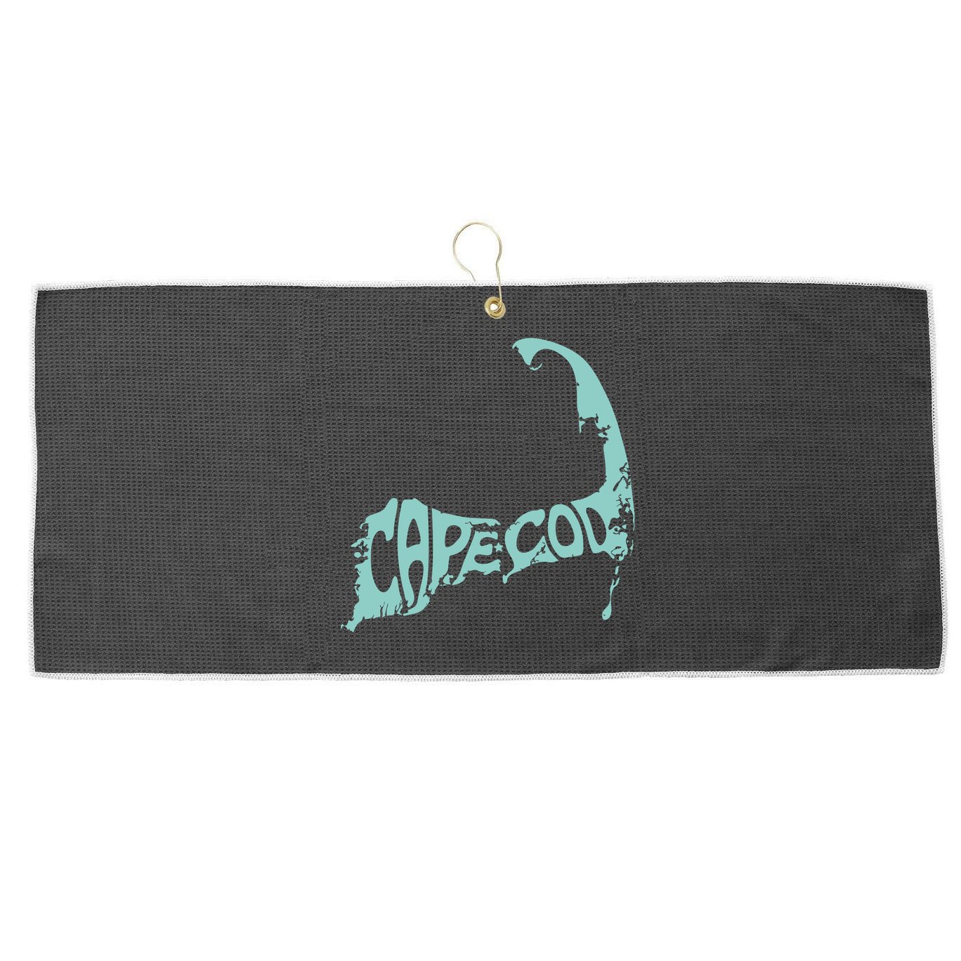Cape Cod Word Art Large Microfiber Waffle Golf Towel