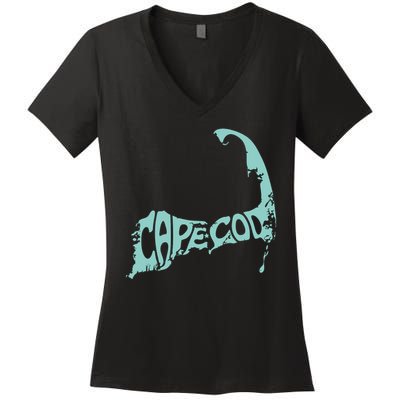 Cape Cod Word Art Women's V-Neck T-Shirt