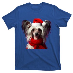 Chinese Crested With Santa Hat Christmas Dog Owner Lover Mom Gift T-Shirt