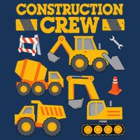 Construction Crew Worker Excavator 7-Panel Snapback Hat