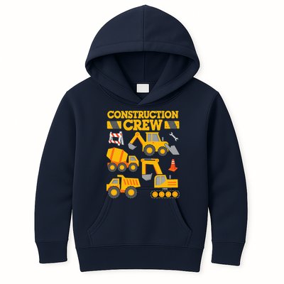 Construction Crew Worker Excavator Kids Hoodie