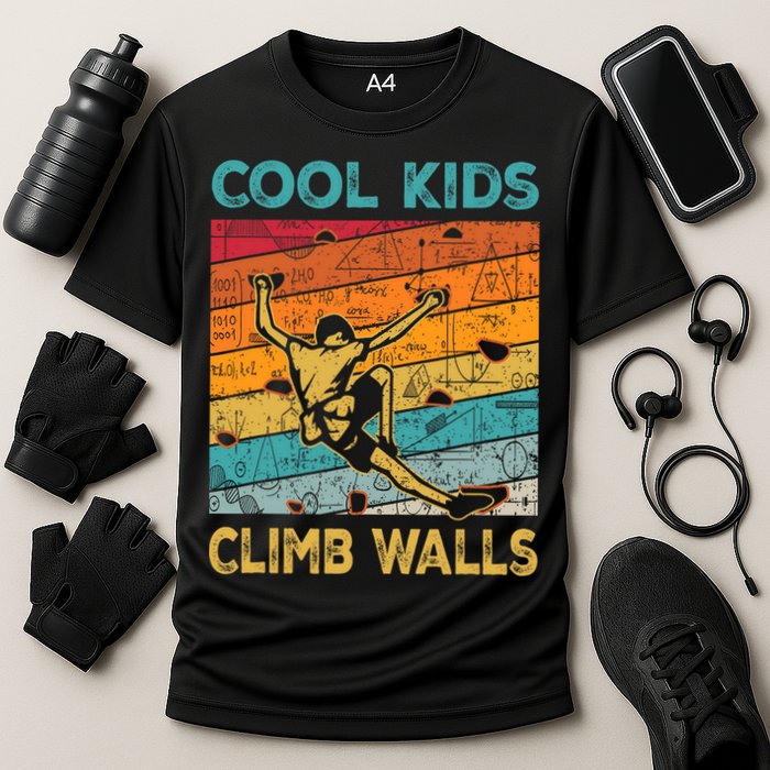 Cool Climb Walls Extreme Sport Rock Climbing Bouldering Cooling Performance Crew T-Shirt