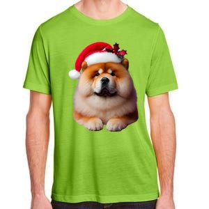 Chow Chow With Santa Hat Christmas Dog Owner Lover Xmas Mom Gift Adult ChromaSoft Performance T-Shirt