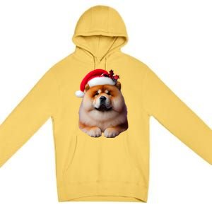 Chow Chow With Santa Hat Christmas Dog Owner Lover Xmas Mom Gift Premium Pullover Hoodie