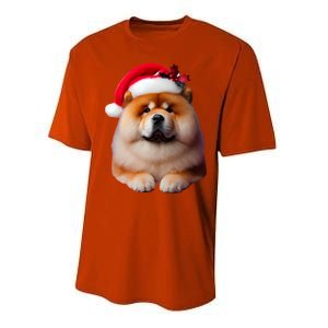 Chow Chow With Santa Hat Christmas Dog Owner Lover Xmas Mom Gift Performance Sprint T-Shirt