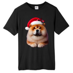 Chow Chow With Santa Hat Christmas Dog Owner Lover Xmas Mom Gift Tall Fusion ChromaSoft Performance T-Shirt