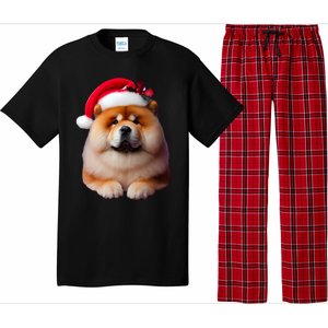 Chow Chow With Santa Hat Christmas Dog Owner Lover Xmas Mom Gift Pajama Set