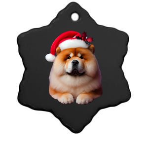 Chow Chow With Santa Hat Christmas Dog Owner Lover Xmas Mom Gift Ceramic Star Ornament