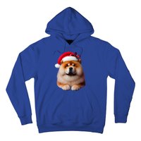 Chow Chow With Santa Hat Christmas Dog Owner Lover Xmas Mom Gift Hoodie