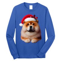 Chow Chow With Santa Hat Christmas Dog Owner Lover Xmas Mom Gift Long Sleeve Shirt