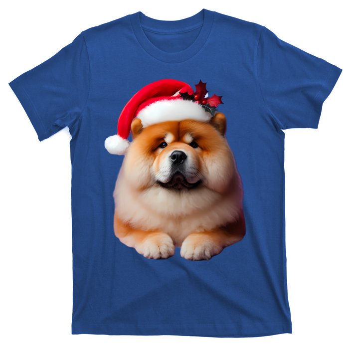 Chow Chow With Santa Hat Christmas Dog Owner Lover Xmas Mom Gift T-Shirt