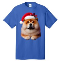 Chow Chow With Santa Hat Christmas Dog Owner Lover Xmas Mom Gift Tall T-Shirt