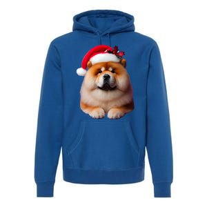 Chow Chow With Santa Hat Christmas Dog Owner Lover Xmas Mom Gift Premium Hoodie