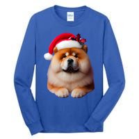 Chow Chow With Santa Hat Christmas Dog Owner Lover Xmas Mom Gift Tall Long Sleeve T-Shirt