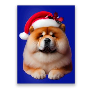 Chow Chow With Santa Hat Christmas Dog Owner Lover Xmas Mom Gift Poster