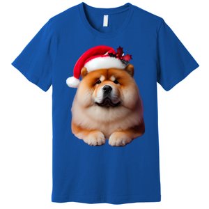 Chow Chow With Santa Hat Christmas Dog Owner Lover Xmas Mom Gift Premium T-Shirt