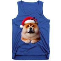 Chow Chow With Santa Hat Christmas Dog Owner Lover Xmas Mom Gift Tank Top