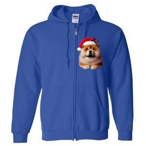 Chow Chow With Santa Hat Christmas Dog Owner Lover Xmas Mom Gift Full Zip Hoodie