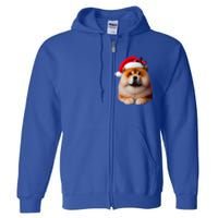 Chow Chow With Santa Hat Christmas Dog Owner Lover Xmas Mom Gift Full Zip Hoodie