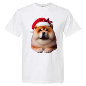 Chow Chow With Santa Hat Christmas Dog Owner Lover Xmas Mom Gift Garment-Dyed Heavyweight T-Shirt