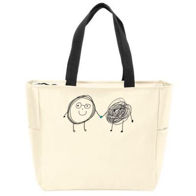 Connection. Calm With Chaos. Help Chaos With Connection. Zip Tote Bag