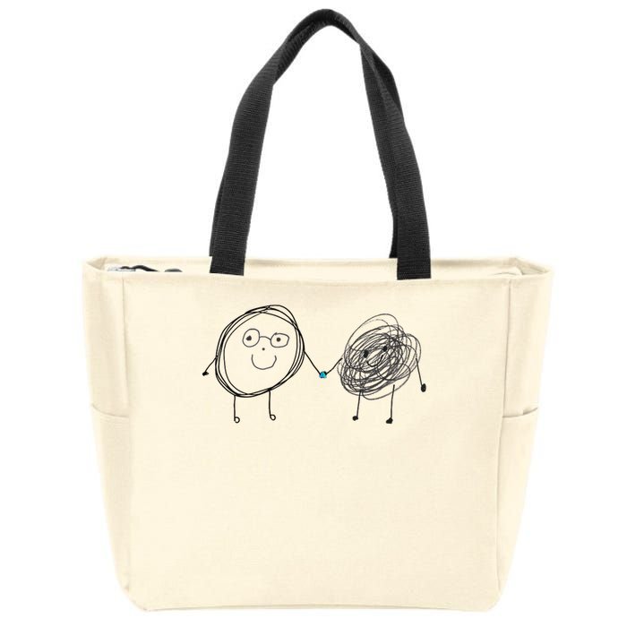Connection. Calm With Chaos. Help Chaos With Connection. Zip Tote Bag
