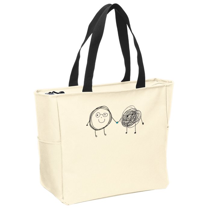 Connection. Calm With Chaos. Help Chaos With Connection. Zip Tote Bag