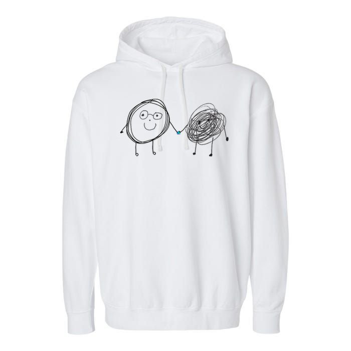 Connection. Calm With Chaos. Help Chaos With Connection. Garment-Dyed Fleece Hoodie