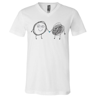 Connection. Calm With Chaos. Help Chaos With Connection. V-Neck T-Shirt