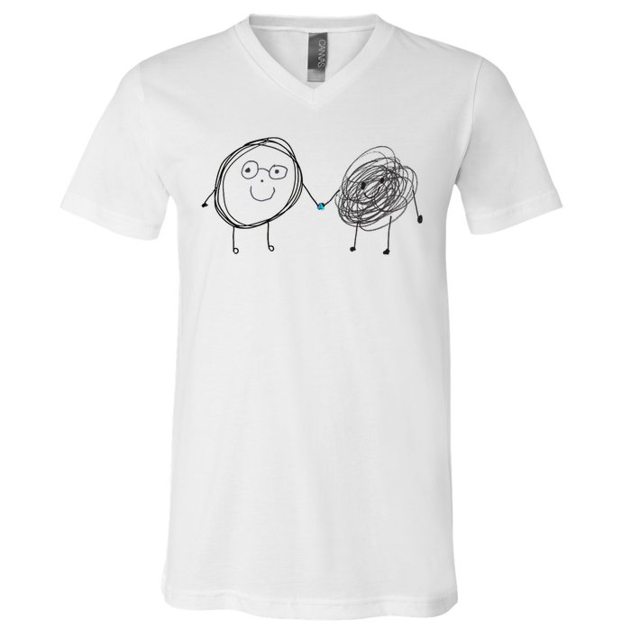 Connection. Calm With Chaos. Help Chaos With Connection. V-Neck T-Shirt