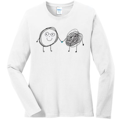 Connection. Calm With Chaos. Help Chaos With Connection. Ladies Long Sleeve Shirt
