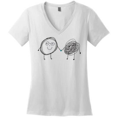 Connection. Calm With Chaos. Help Chaos With Connection. Women's V-Neck T-Shirt